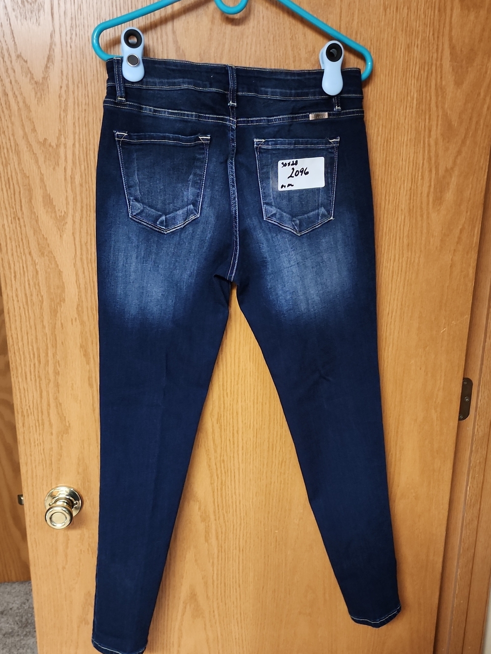 Kancan Dark Blue Women's Stretch Skinny Jeans 30x28 number 2096 - Picture 2 of 7